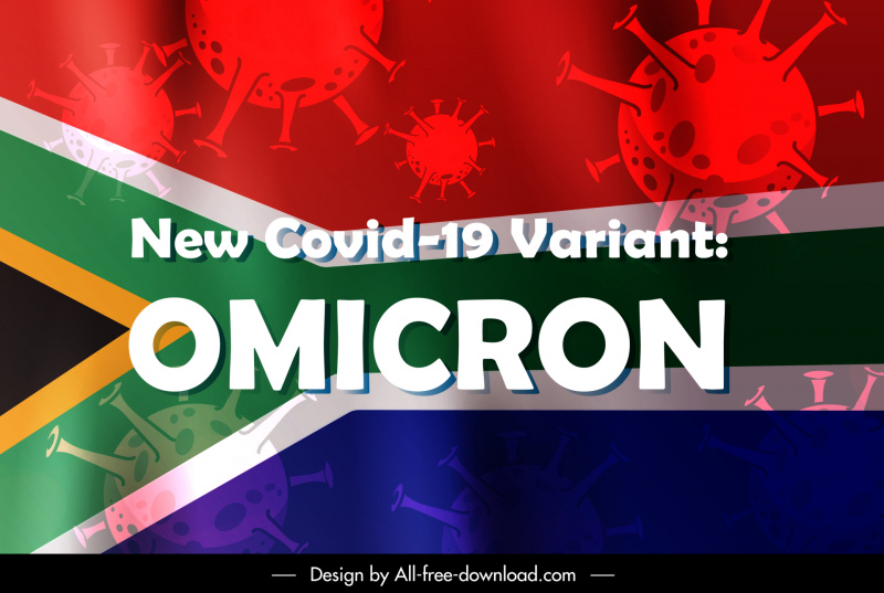 covid-19 variant omicron spreading warning banner viruses africa flag decor