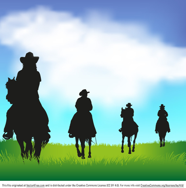 cowboy silhouette vector