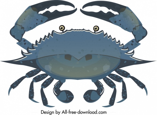 crab icon dark blue design