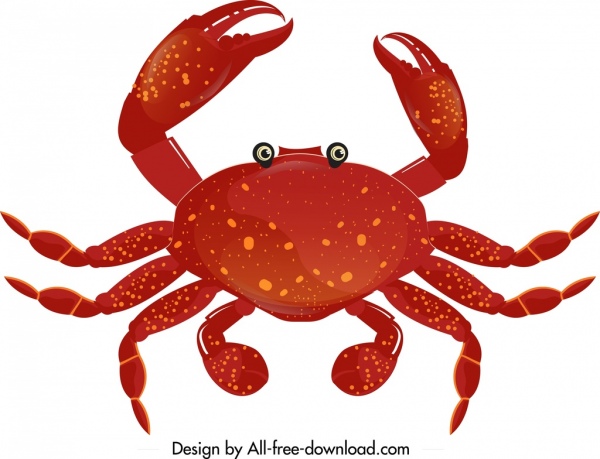crab icon template modern red design