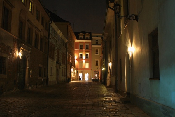 cracow at night