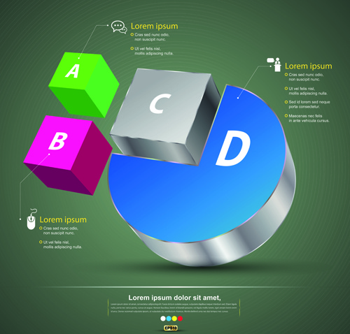 creative 3d infographic design vector