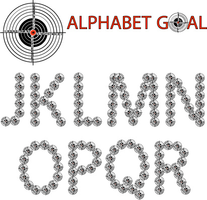 creative alphabet goal design vector