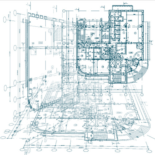 creative architectural blueprint background vector 