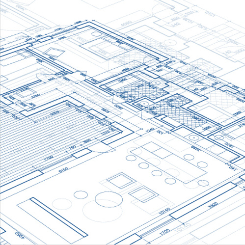 creative architectural blueprint background vector 