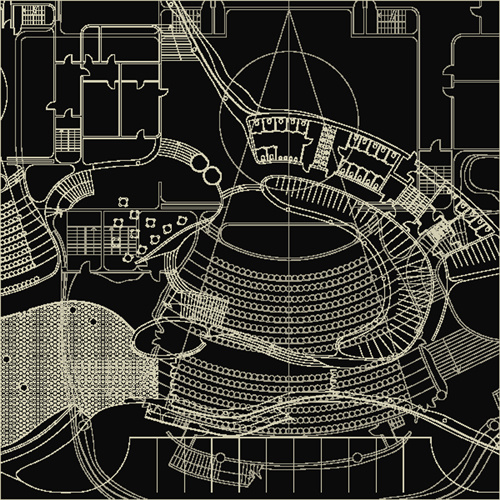 creative architectural blueprint background vector