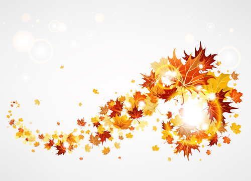 creative autumn leaves figures vector background