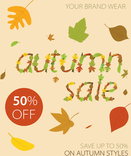 creative autumn sale design vector