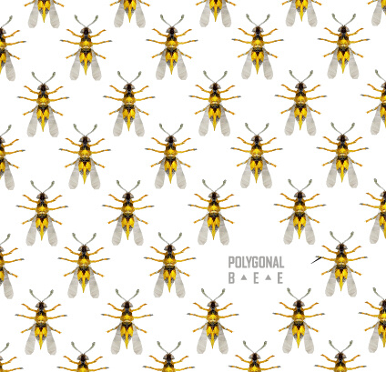 creative bee seamless pattern vector