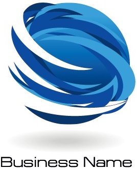 creative blue style business logos vector set