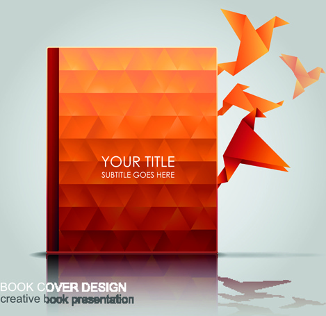 creative book with origami birds design vector