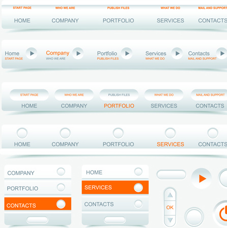 creative buttons and web menus elements vector