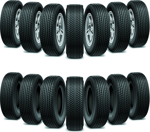 creative car tires vector design