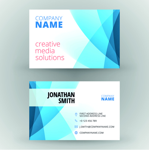 creative cards business media vector set