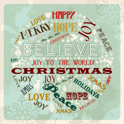 creative christmas font vector background 