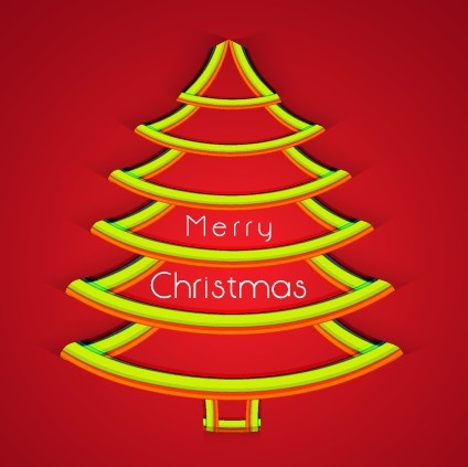 creative christmas tree design background set