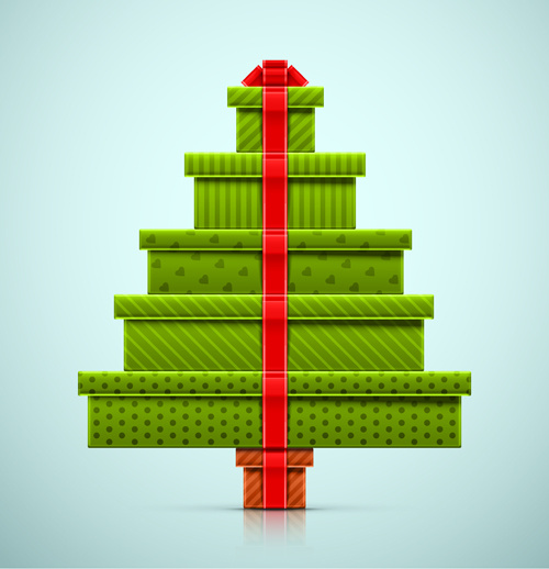 creative christmas tree gift vector graphics 