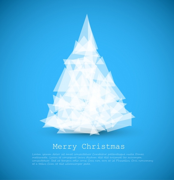 christmas cover card template blurred geometric fir tree