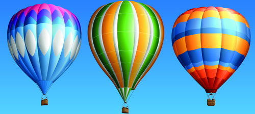 creative colorful hot air balloons vector