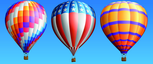 creative colorful hot air balloons vector