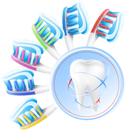 creative dental care elements vectors