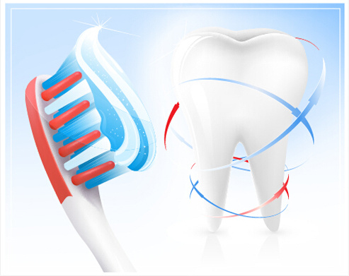 creative dental care elements vectors
