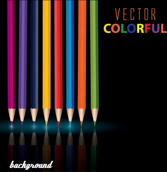 education background colorful pencils decor dark shiny modern