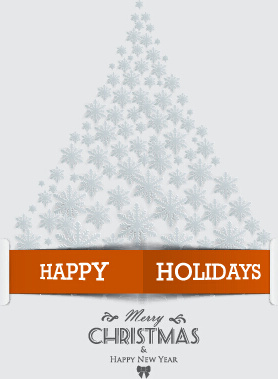 creative design snowflake christmas tree vector background 