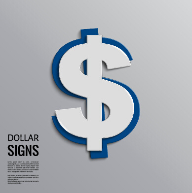 creative dollar signs background vector
