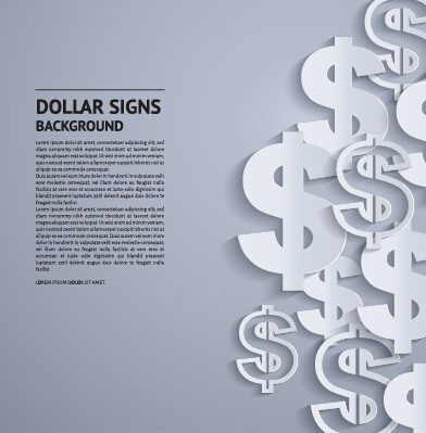 creative dollar signs background vector