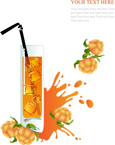 creative drinks and glass cup background vector
