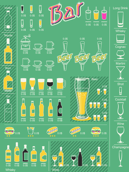 creative drinks elements infographics vector