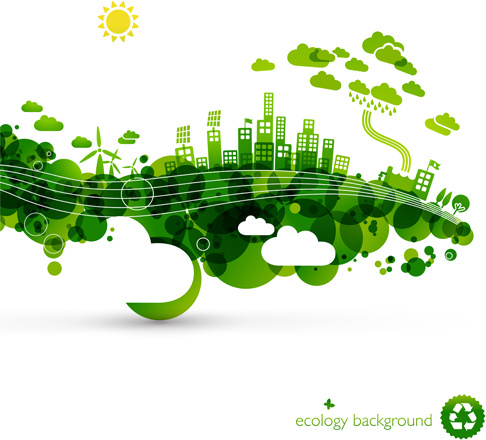 creative ecology city background illustration