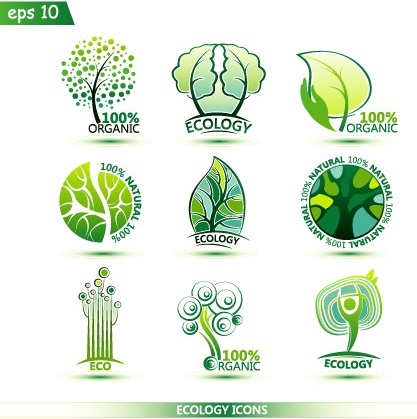 creative ecology icons design graphic vector