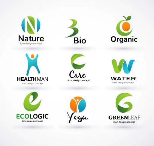 creative ecology logos design vector set