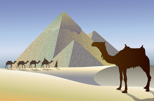 creative egypt pyramids background vector graphics