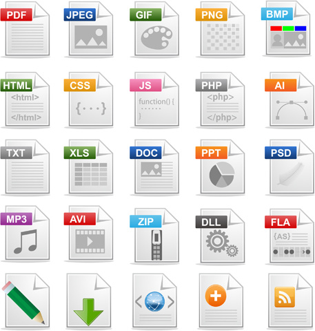 creative file icons vector