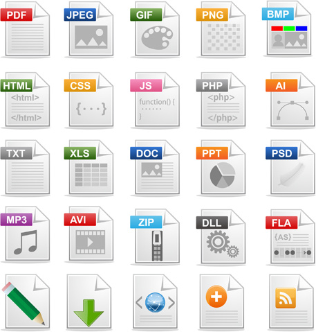 creative file icons vector 