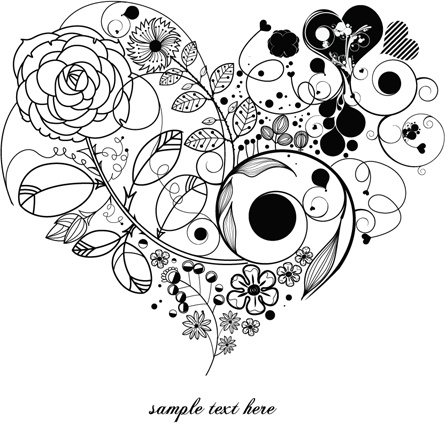 Download Creative floral hearts design vector graphics Free vector in Encapsulated PostScript eps ( .eps ...