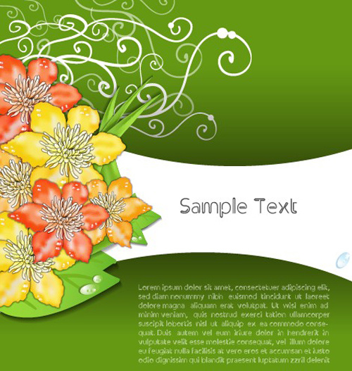 creative flowers and you text backgrounds vector