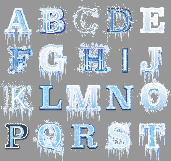 creative frozen alphabet vector 