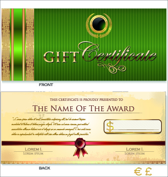 creative gift certificate template vector