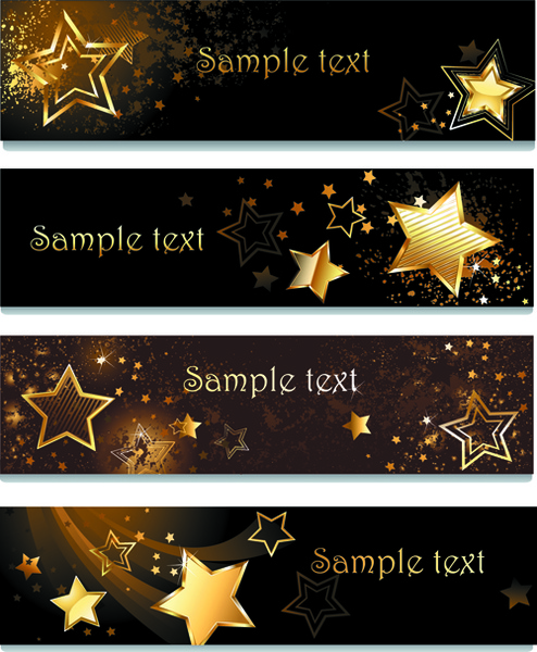Creative golden stars vector banner Vectors graphic art designs in