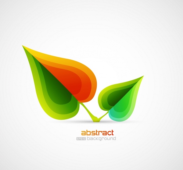 leaf background colorful modern flat symbol sketch