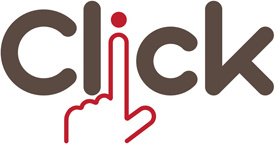 creative hand with click logo vector