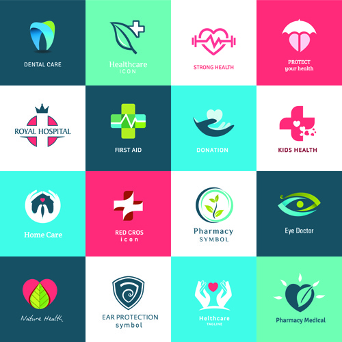 creative medical and healthcare logos vector set 