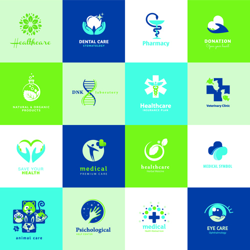 creative medical and healthcare logos vector set