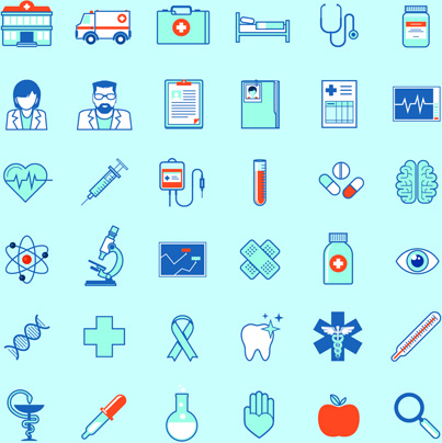 creative medical outline icons vector set