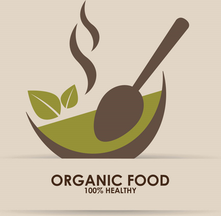 creative organic food logo vector 