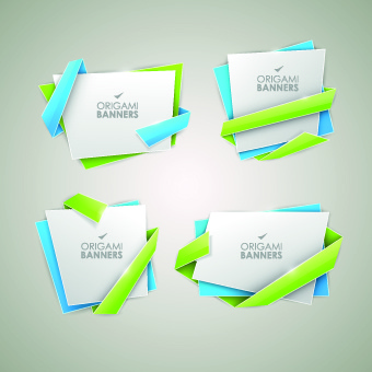 creative origami banner vector graphics